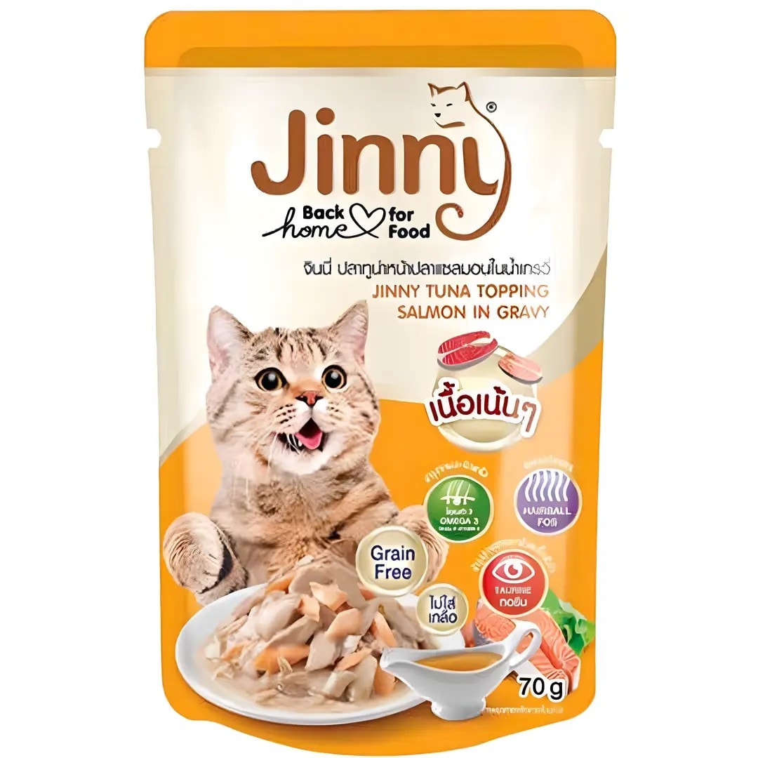Jinny Tahılsız Kedi Yaş Maması Ton Balıklı Somonlu Gravy 70 Gr